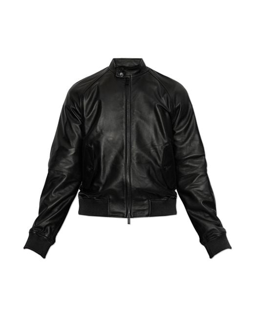 DSquared² Black Leather Jacket for men