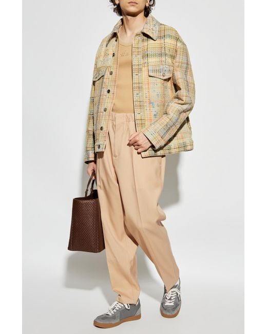 Fendi Natural Jacket With Distressed Effect for men