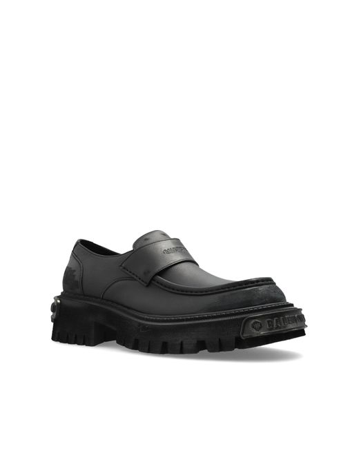 Balenciaga Black Shoes Tractor Type Loafers for men