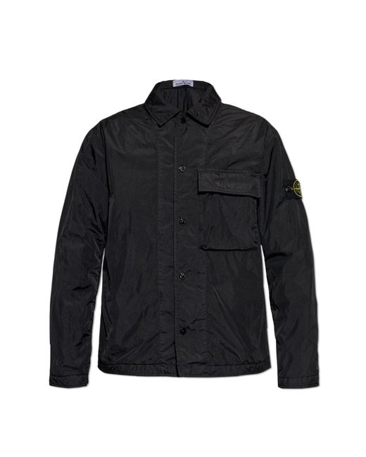 Stone Island Black Lightweight Jacket With Pocket for men
