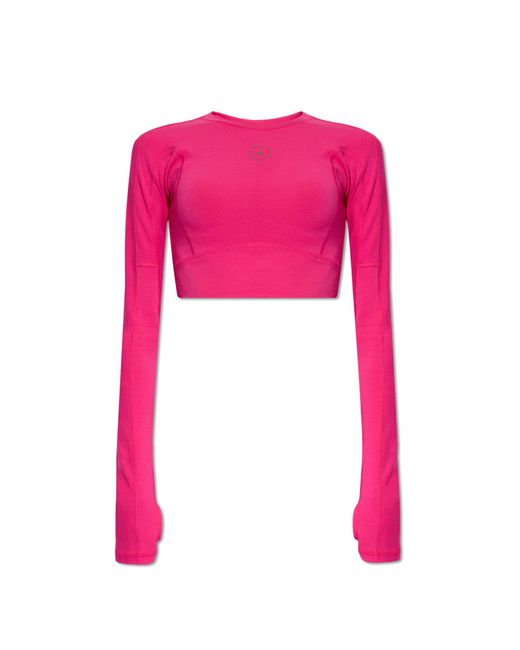 Adidas By Stella McCartney Pink Cropped Top With Logo