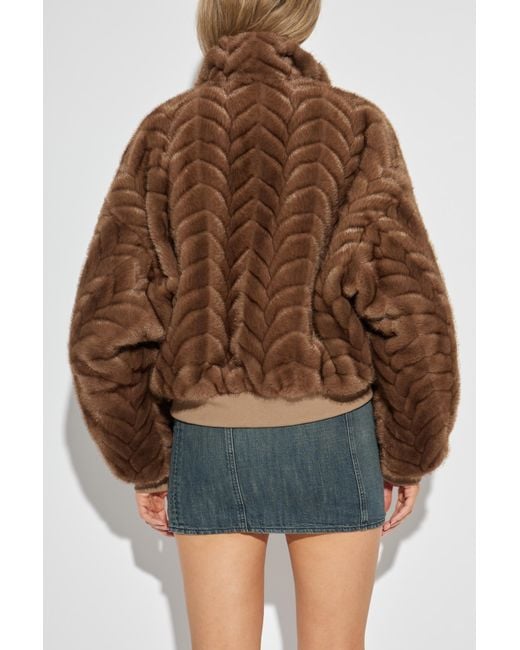 Balenciaga Brown Short Faux Fur