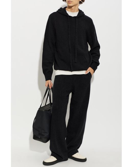 Laneus Black Straight-Leg Cashmere Trousers for men
