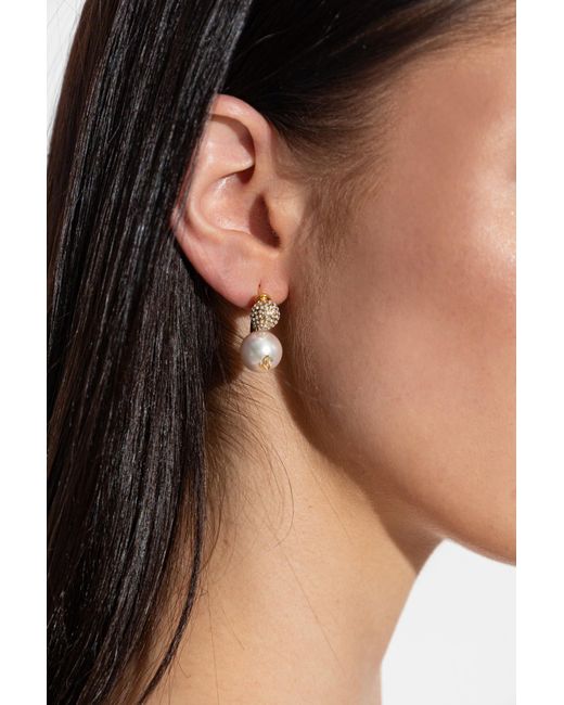 Jimmy Choo White Pearl Earrings