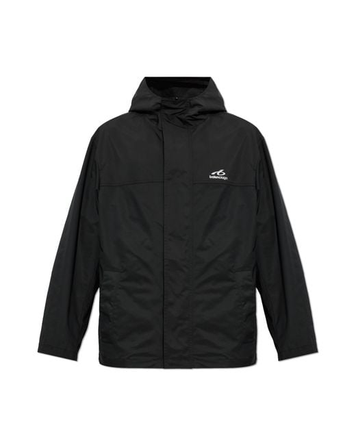 Balenciaga Black Jacket With Printed Logo for men