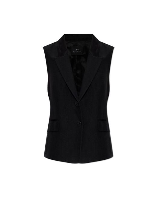 Paul Smith Black Vest With Closed Lapels