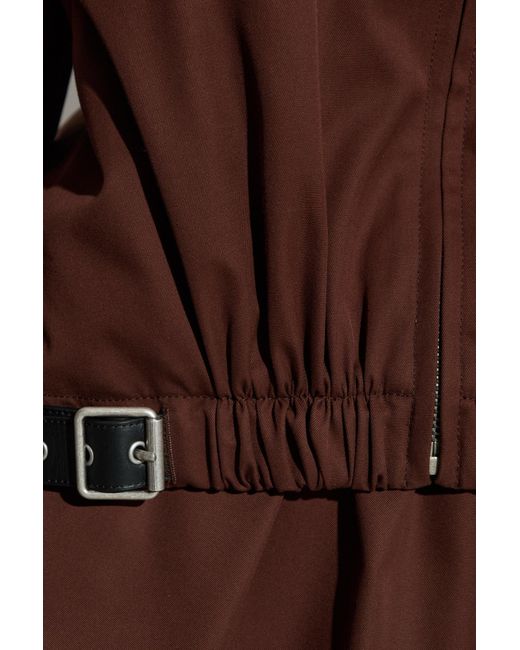 Loewe Brown Wool Jacket With Embroidered Logo