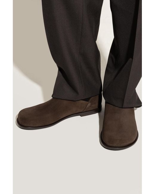 Fendi Black Suede Ankle Boots 'Ff Squared' for men
