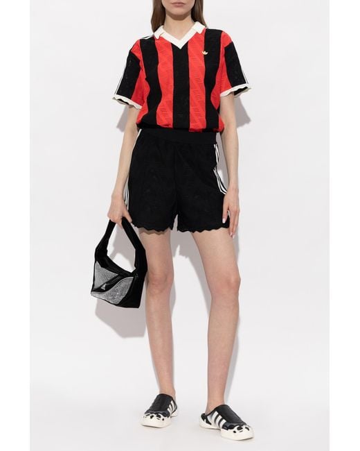 Adidas Originals Red Polo With Appliqué Logo