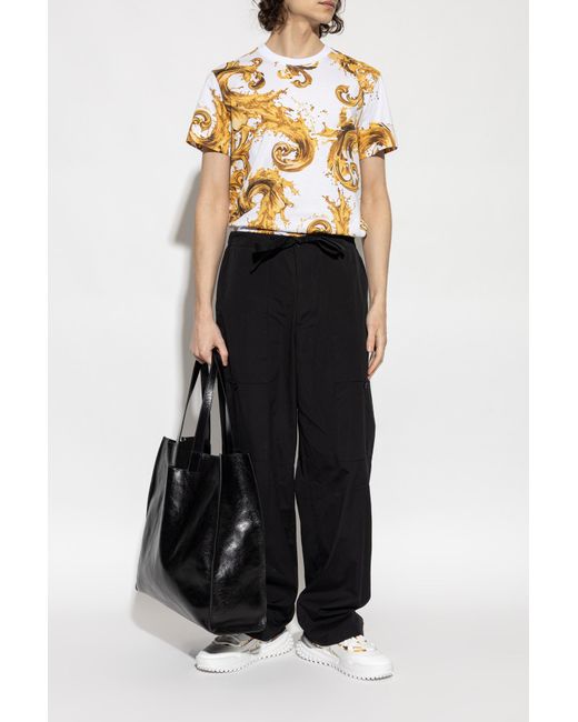 Versace Jeans Couture Metallic Sports Shoes With 'Barocco' Pattern for men