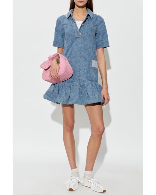Ganni Blue Denim Dress With A 'Vintage' Effect
