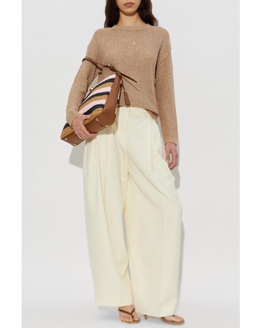 Fabiana Filippi White Sweater With Shimmering Sequins