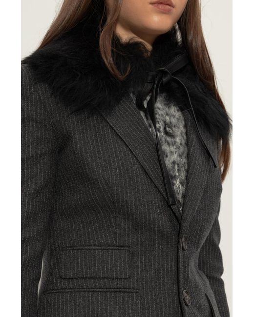 Marni Black Lamb Fur Collar