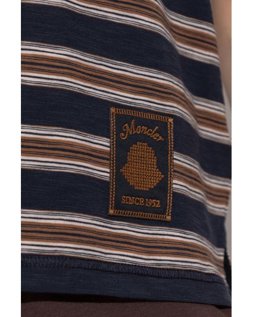 Moncler Black Striped Pattern Polo