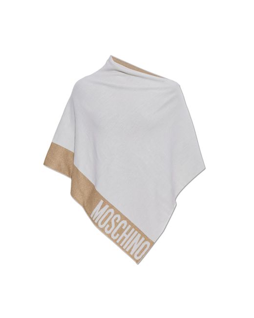 Moschino Gray Poncho With Metallic Thread