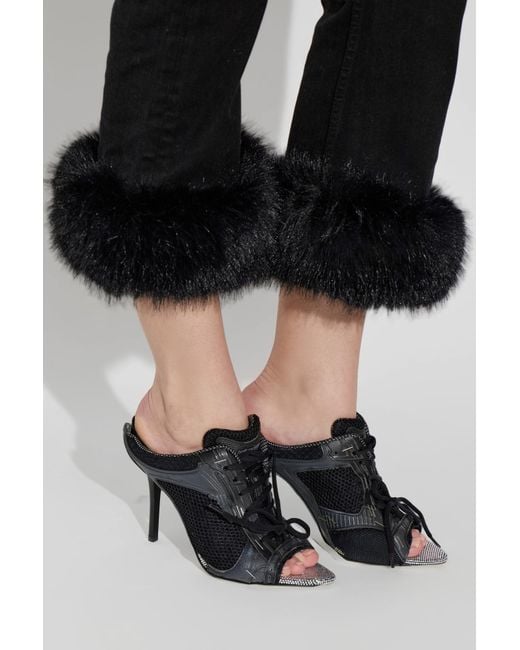 Balenciaga Black 'Stapler' Heeled Mules