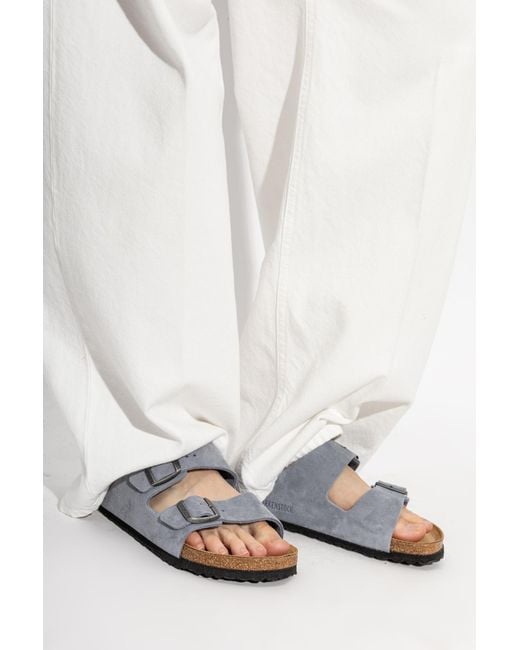 Birkenstock White 'Arizona' Slides