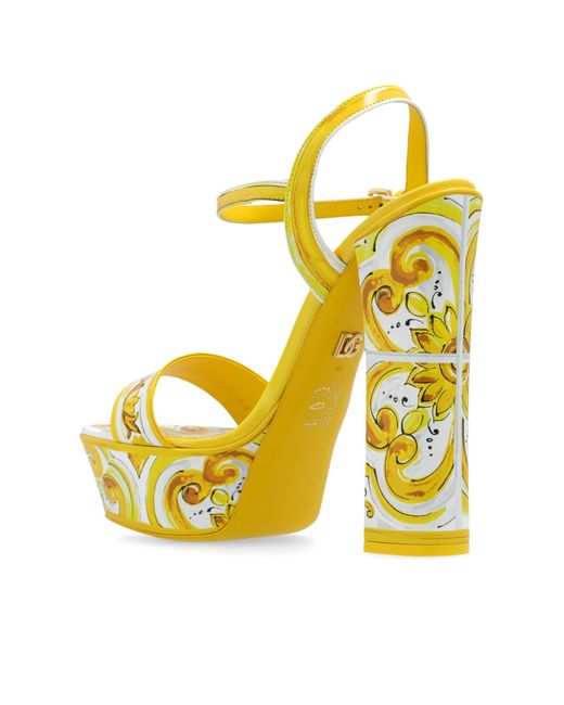 Dolce & Gabbana Yellow Platform Sandals