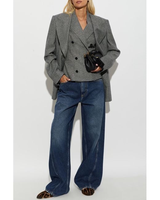 Dolce & Gabbana Gray Double-Breasted Waistcoat Made Of Combined Materials