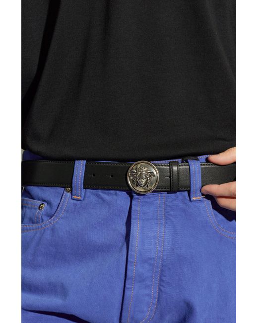 Versace Black Leather Belt for men