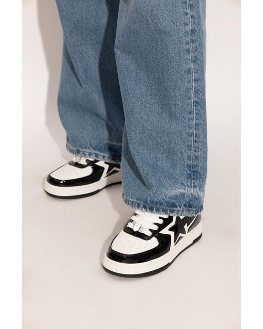 A Bathing Ape White Sports Shoes With Logo for men