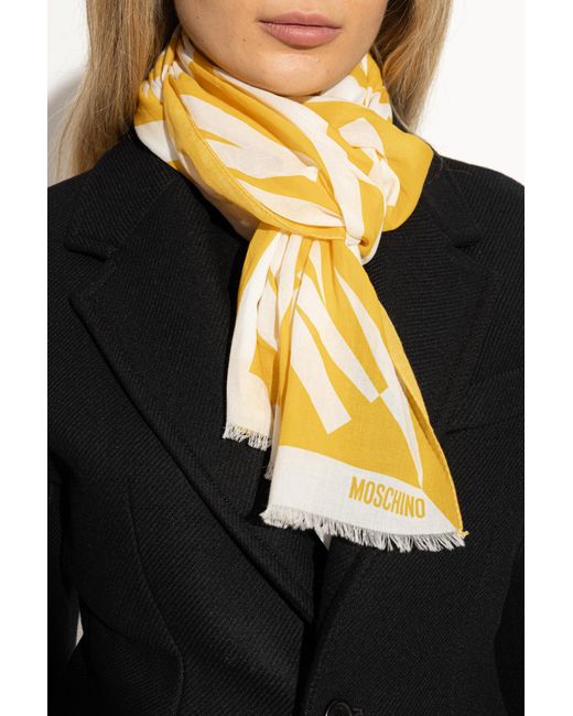 Moschino Yellow Scarf With Logo