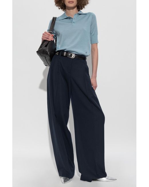 AMI Blue Wool Top