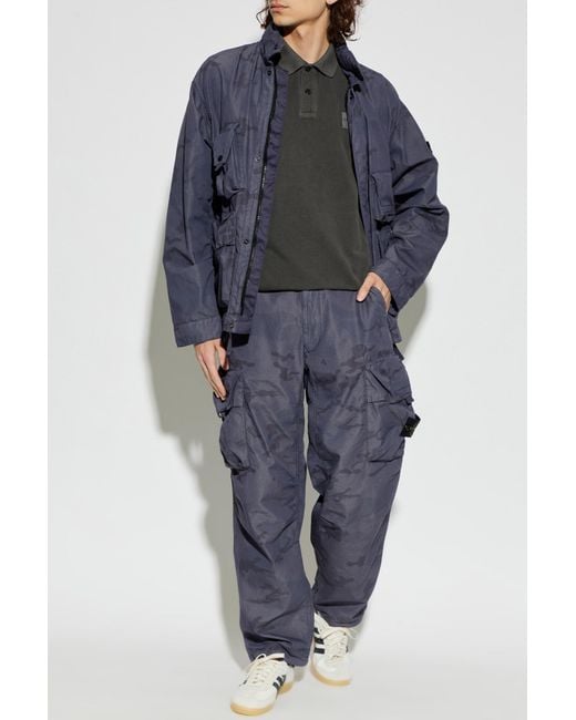 Stone Island Blue 'Cargo' Trousers for men