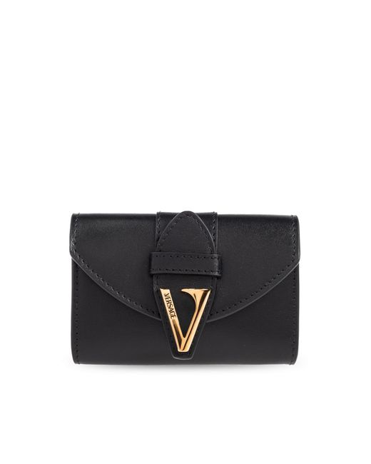 Versace Black Leather Card Holder
