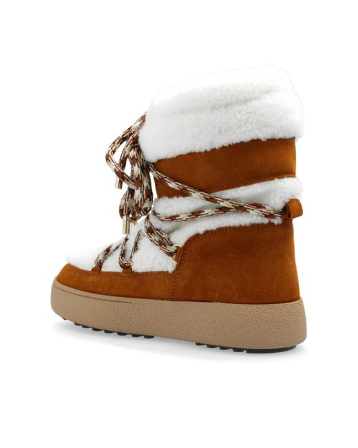 Moon Boot 'ltrack Shearling' Snow Boots, in Brown | Lyst UK