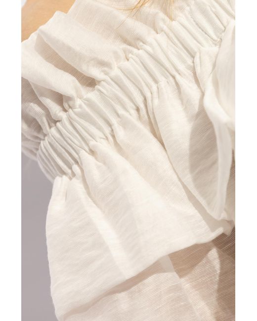 Munthe White 'kumiso' Dress With Puffy Sleeves ,