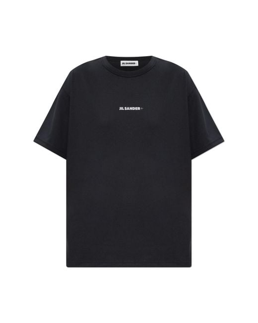 Jil Sander Black T-Shirt With Printed Logo