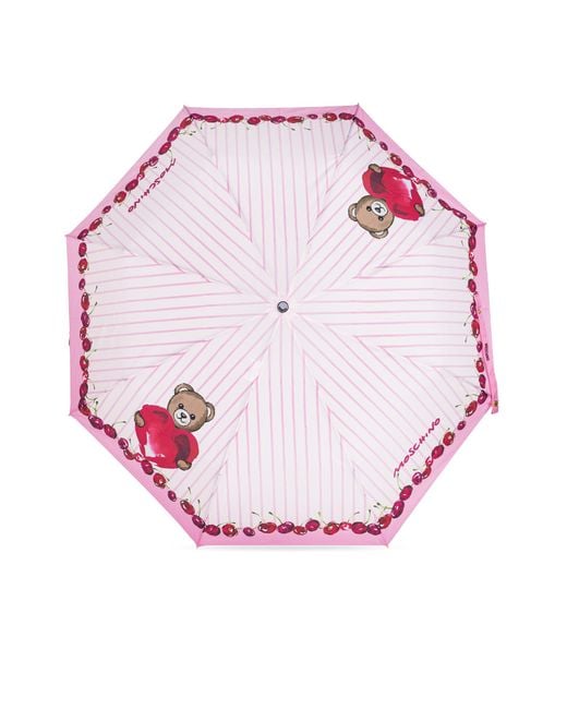 Moschino Pink Folding Umbrella