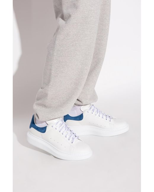 McQueen White Leather Sports Shoes for men