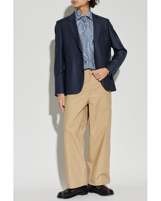 Etro Blue Patterned Shirt for men