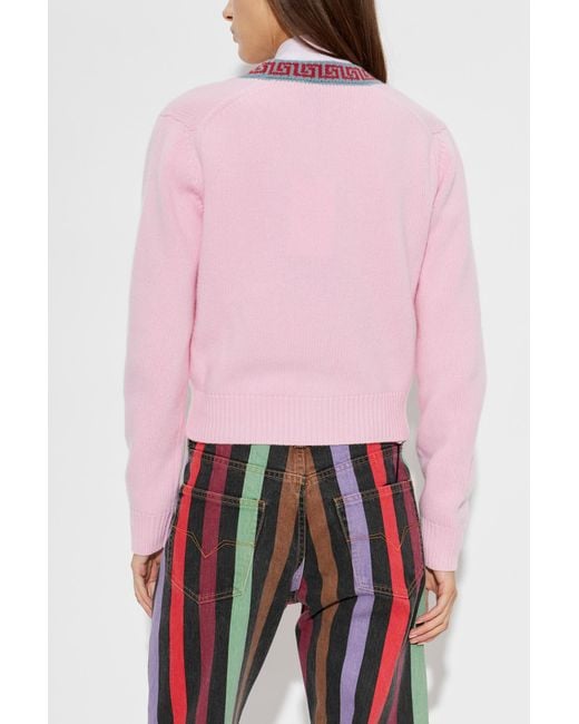 Versace Red Wool Cardigan