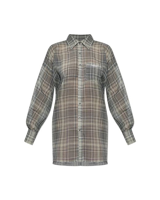 Coperni Gray Plaid Pattern Shirt