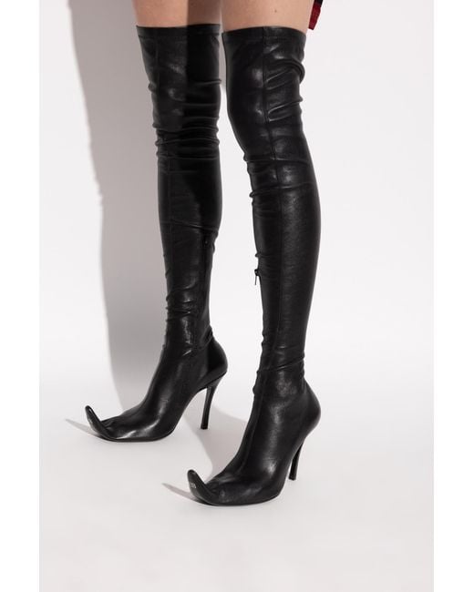 Balenciaga Black Heeled Boots 'Poulaine'