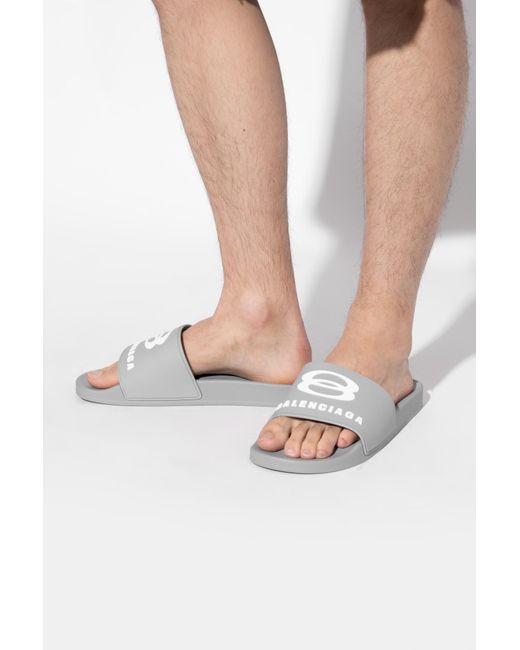 Balenciaga White Rubber Flip-Flops for men