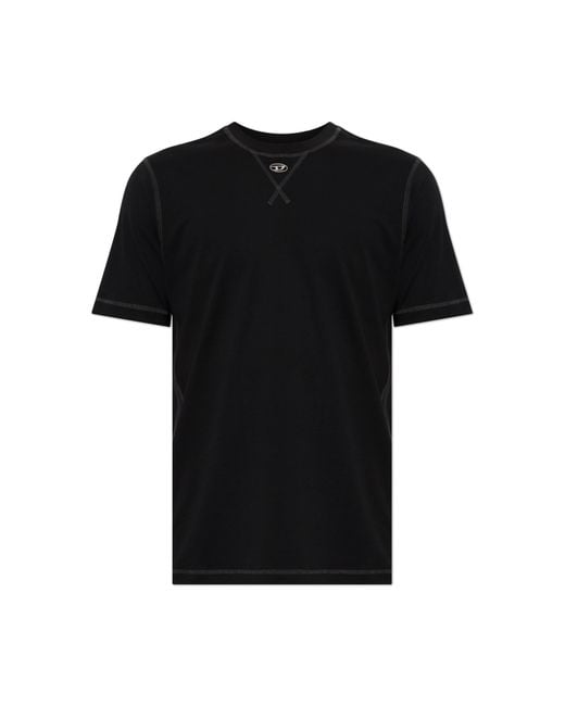 DIESEL Black T-Shirt 'T-Madjust-Tr' for men