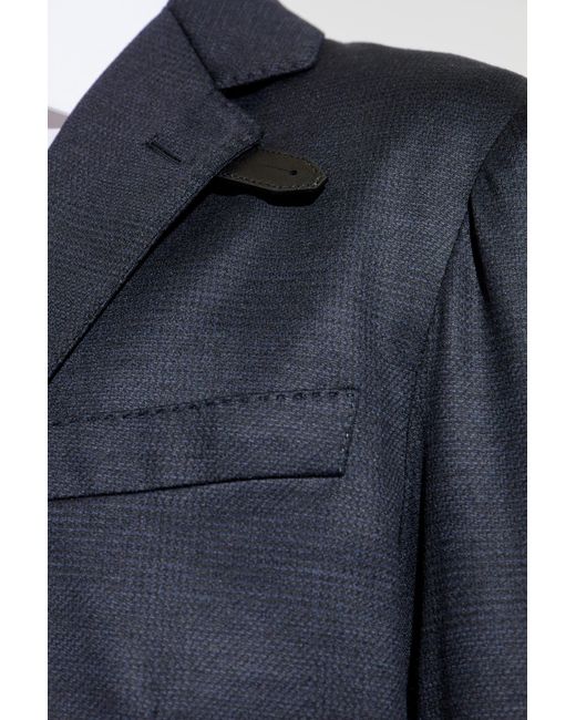 Brioni Blue Blazer With Check Pattern for men