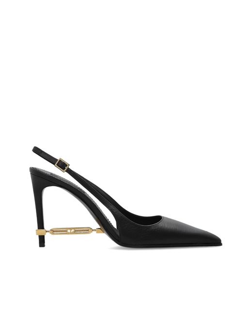 DSquared² Black Leather Shoes With Applique