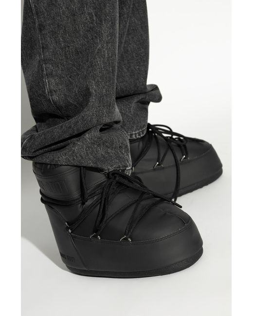 Moon Boot Black Snow Boots Icon Low Rubber