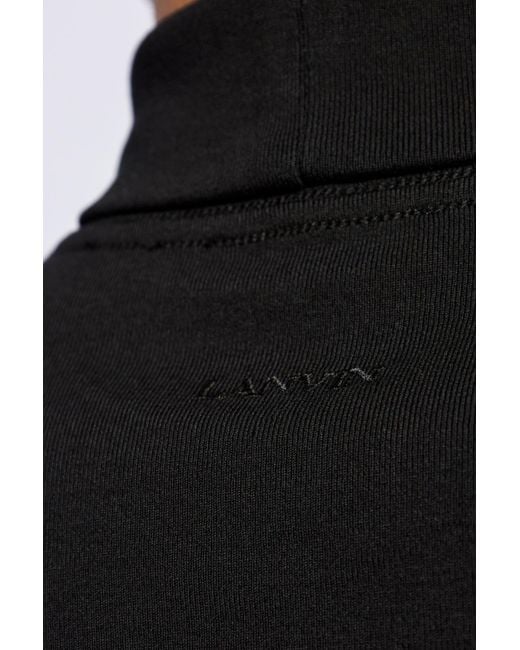 Lanvin Black Sweater With Logo for men