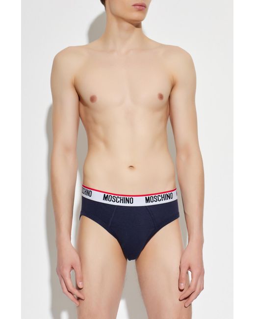 Moschino Blue Three-Pack Of Cotton Briefs for men