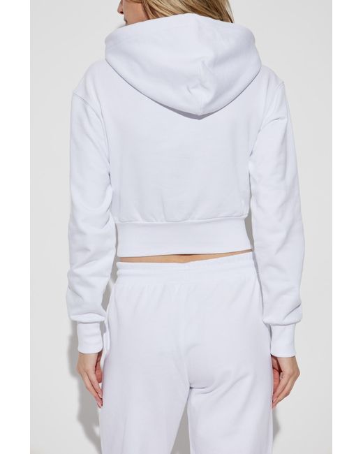 Versace Jeans Couture White Sweatshirt With Shimmering Sequins
