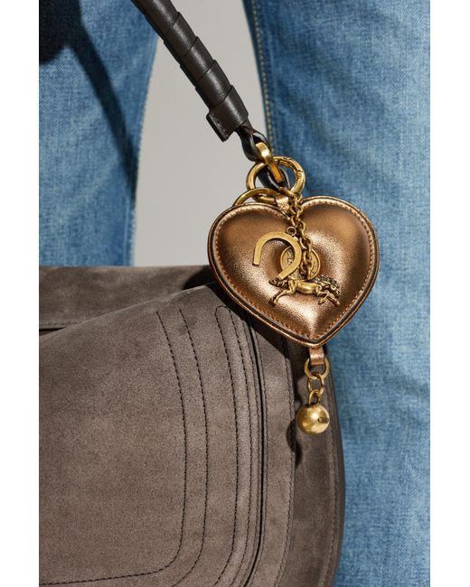 Chloé Brown Heart-Shaped Bag Charm
