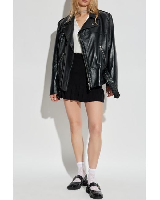 Alessandra Rich Black Leather Jacket