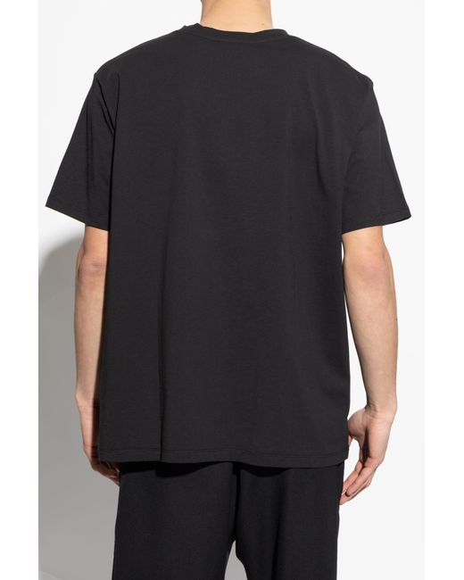 Balmain Black T-Shirt With Printed Logo for men