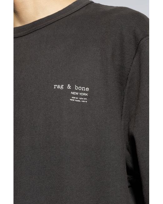 Rag & Bone Black Logo-printed Sweatshirt, for men